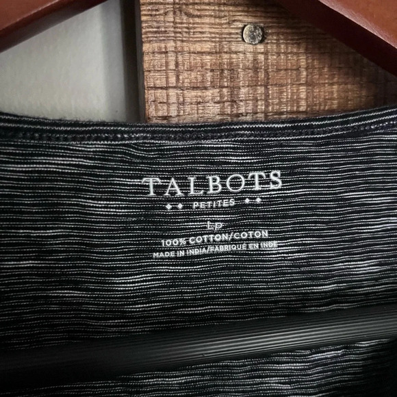 Talbots women’s tank sleeveless blouse Large Petite embroidered striped summer - Picture 2 of 6